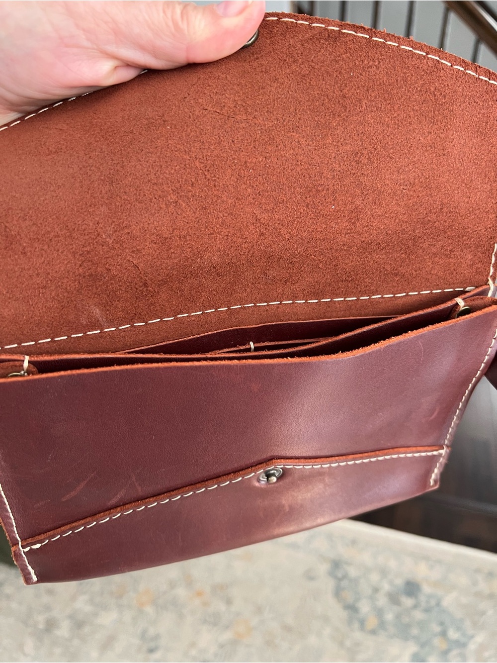 Portland Leather Burgundy Envelope Wristlet - Picture 4 of 4